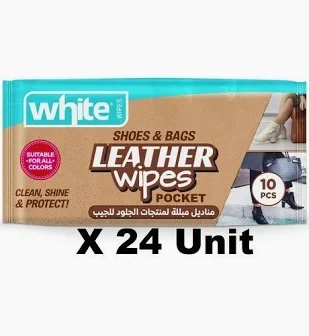 White Pocket Wet Wipes for Leather Shoes & Bags